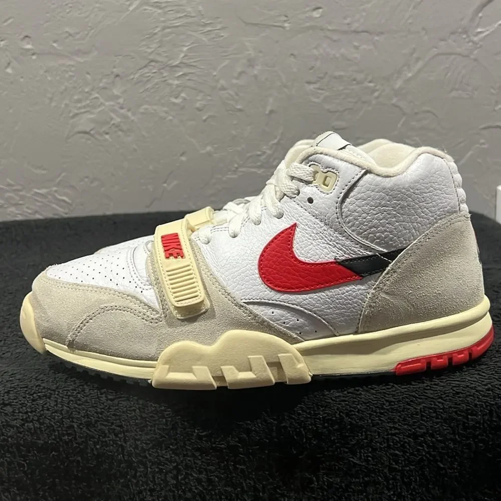 🔥 Nike Air Trainer 1 Retro Shoes Red/Cream/White “Vintage Throwbacks” Sz 9 - EU